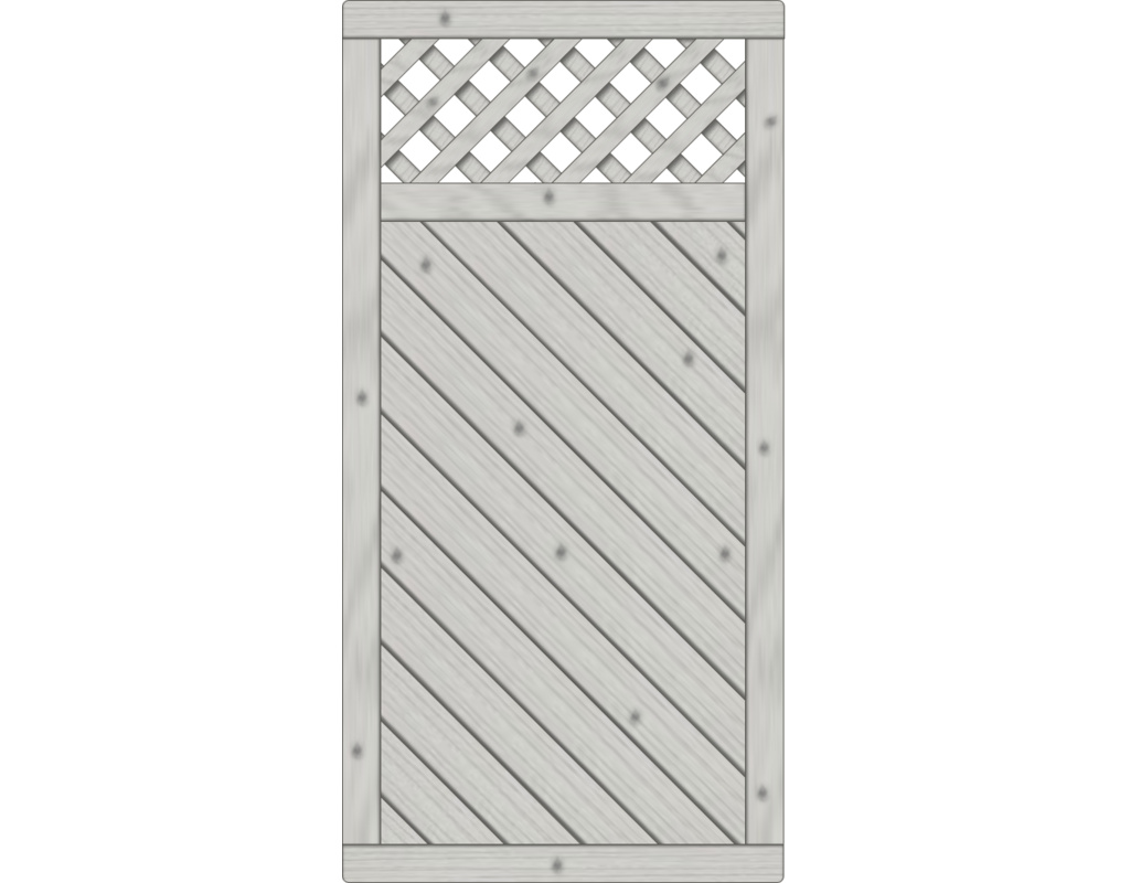 Lugano Dichtzaun, Fichte Grau 90x180cm, mit Rankgitter