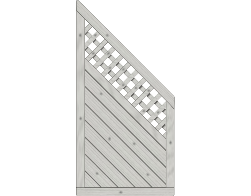 Lugano Dichtzaun, Fichte Grau 90x180/90cm, Abschluss mit Rankgitter