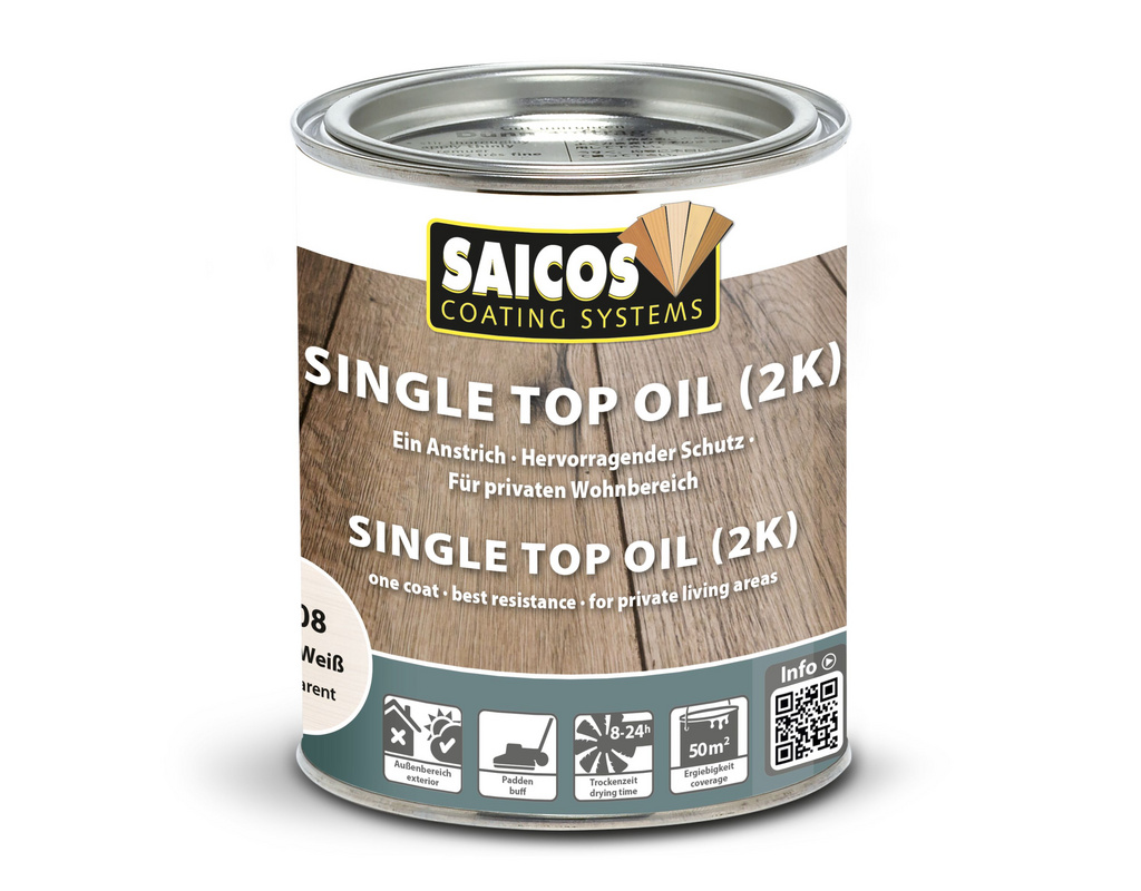 Single Top Oil (2K) Extra-Weiß transparent 0,75l