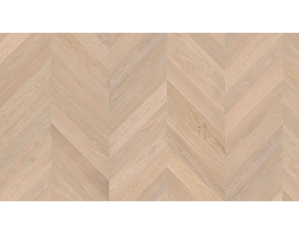 PARKETTMANUFAKTUR NF Chevron 4V Eiche weiß Selectiv str. oleovera 45 Grad 740x140x10mm