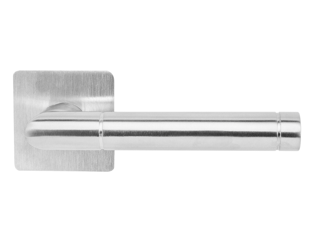 Genua Rosettengarnitur flach eckig Edelstahl matt