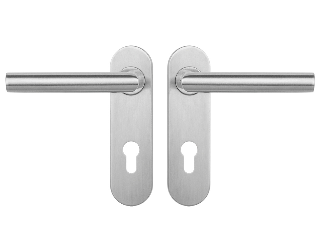 Ferrara Kurzschildgarnitur Edelstahl matt