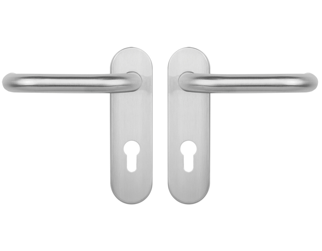 Kurzschildgarnitur Monza Edelstahl matt