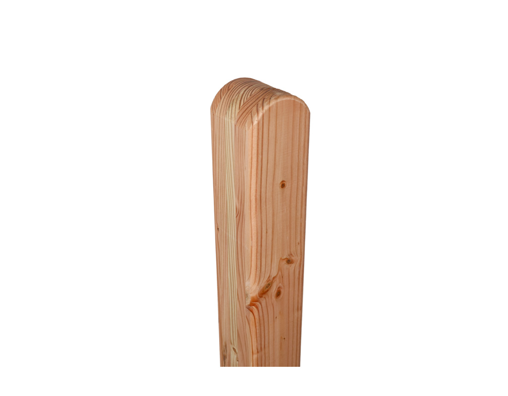 90x90mm Leimholzpf. Lärche/Douglasie 2,10m, Kopf gerundet