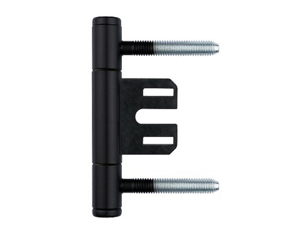Türband 3-teilig, Tiefschwarz für Stahlzarge, Ã?15mm, mit Nylonhülse 2er Set