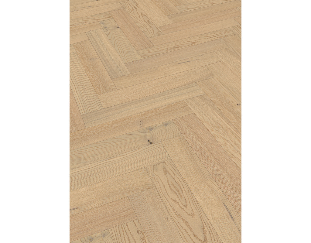 Lindura-Holzboden HS 500 700x140x11mm 20231 Eiche classic cremeweiß gebürstet ultramattlackiert