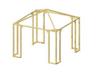 LINDGREN 4-eck Pavillon ohne Dach (297 x 297 x 280) LINDGREN 4-eck Pavillon ohne Dach (297 x 297 x 280)