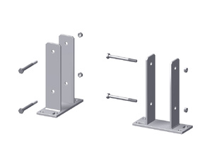 Träger für Pfosten 9x9cm, zum (aufschrauben) Träger für Pfosten 9x9cm, zum (aufschrauben)