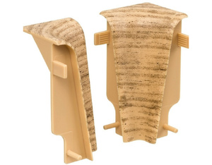 Kunststoffecke in Holzdekor für Stecksockelleiste 19 x 58 mm - Innenecke Kunststoffecke in Holzdekor für Stecksockelleiste 19 x 58 mm - Innenecke