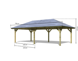 Pavillon Carport Kirn 3 OSB-Platte (3590x3590x3150mm) Pavillon Carport Kirn 3 OSB-Platte (3590x3590x3150mm)