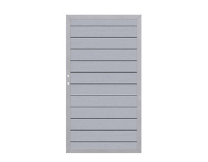 SYSTEM WPC Tor grau, Silber-Rahmen DIN (links 98x180cm) SYSTEM WPC Tor grau, Silber-Rahmen DIN (links 98x180cm)