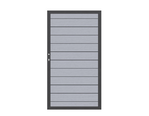 SYSTEM WPC Tor grau, Anthrazit-Rahmen (DIN links 98x180cm) SYSTEM WPC Tor grau, Anthrazit-Rahmen (DIN links 98x180cm)