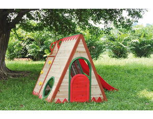 TINI Kinderspielhaus (B140xT225xH140cm,Rutsche + Kletterst) TINI Kinderspielhaus (B140xT225xH140cm,Rutsche + Kletterst)