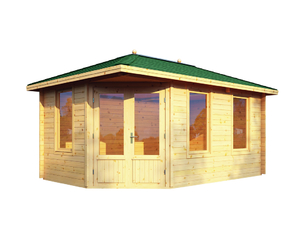 Gartenhaus Anna 40-A/1 mit grünen Rechteck-Dachschindeln 453x299cm Gartenhaus Anna 40-A/1 mit grünen Rechteck-Dachschindeln 453x299cm
