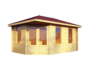 Gartenhaus Anna 40-A/1 mit roten Rechteck-Dachschindeln 453x299cm Gartenhaus Anna 40-A/1 mit roten Rechteck-Dachschindeln 453x299cm
