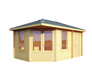 Gartenhaus Anna 40-A/2 mit schwarzen Rechteck-Dachschindeln 453x299cm Gartenhaus Anna 40-A/2 mit schwarzen Rechteck-Dachschindeln 453x299cm
