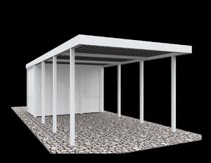 BasicLine Carport mit Geräteraum (319x245x208 weiß) BasicLine Carport mit Geräteraum (319x245x208 weiß)