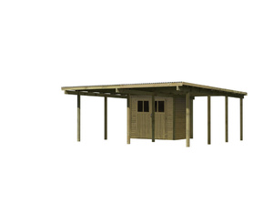 Doppelcarport Eco 2 Variante A mit (Abstellraum 204x180 cm Kunststoff) Doppelcarport Eco 2 Variante A mit (Abstellraum 204x180 cm Kunststoff)