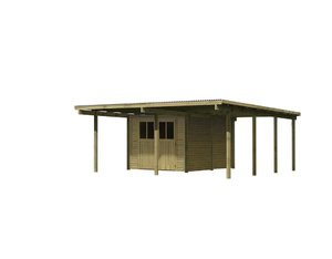 Doppelcarport Eco 2 Variante A mit (Abstellraum 204x360 cm Kunststoff) Doppelcarport Eco 2 Variante A mit (Abstellraum 204x360 cm Kunststoff)