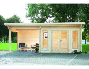 Gartenhaus Trondheim 70-A XL mit Seitendach 200 Links 540x300cm Gartenhaus Trondheim 70-A XL mit Seitendach 200 Links 540x300cm