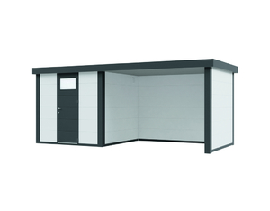 Metallhaus Eleganto 2424 mit Lounge Rechts Weiß 522x238cm Metallhaus Eleganto 2424 mit Lounge Rechts Weiß 522x238cm