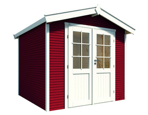 Gartenhaus Klassik 2424 Softline schwedenrot 241x235cm Gartenhaus Klassik 2424 Softline schwedenrot 241x235cm