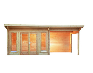 Gartenhaus Trondheim 70-D XL mit Seitendach 300 Rechts 730x360cm Gartenhaus Trondheim 70-D XL mit Seitendach 300 Rechts 730x360cm