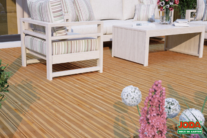 Komplett-Terrasse 3 x 3 m 24 x 138 mm (Lärche französiches Profil) Komplett-Terrasse 3 x 3 m 24 x 138 mm (Lärche französiches Profil)