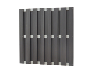 WPC Lamellenzaun anthrazit, Alu-Riegel