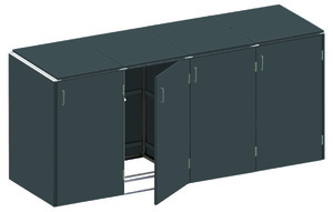 BINTO HPL schiefer Variante/Set 4 er Box, HPL-Deckel BINTO HPL schiefer Variante/Set 4 er Box, HPL-Deckel