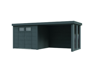 Metallhaus Eleganto 3024 mit Lounge inkl. 2 Fenster Rechts Granitgrau 582 x Metallhaus Eleganto 3024 mit Lounge inkl. 2 Fenster Rechts Granitgrau 582 x