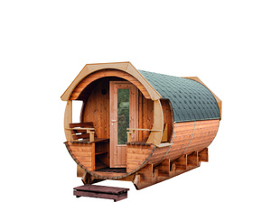 Saunafass Premium Svenja 2 Thermoholz montiert Ø226 x 411 cm Saunafass Premium Svenja 2 Thermoholz montiert Ø226 x 411 cm