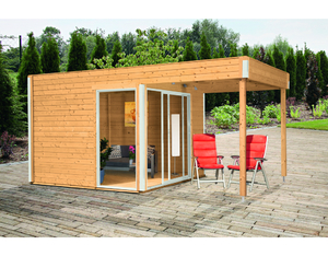 Gartenhaus Studio 44-B Alu-Weiß mit Lounge Gartenhaus Studio 44-B Alu-Weiß mit Lounge