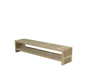 Rustik Lattenbank Design mit Regal 218x49x45cm farbgrundiert Treibholz Rustik Lattenbank Design mit Regal 218x49x45cm farbgrundiert Treibholz