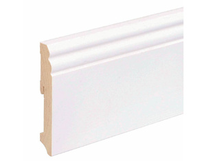 Sockelleiste weiß Altdeutsches Profil für Parkettboden - mit Clipfräsung Sockelleiste weiß Altdeutsches Profil für Parkettboden - mit Clipfräsung
